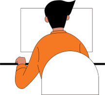 person sitting at computer