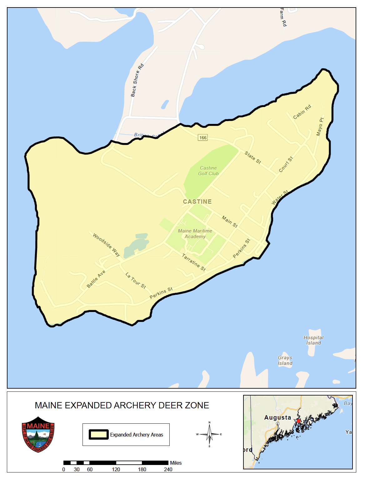 Expanded Archery Map for Castine